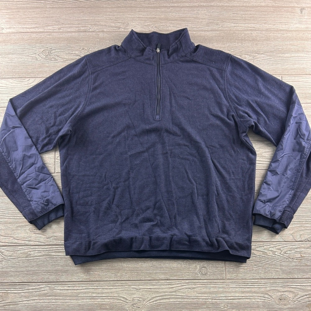 Fairway and Greens Tech Mens 2XL Navy Blue 1/4 Zip Pullover Golf Sweater Tech